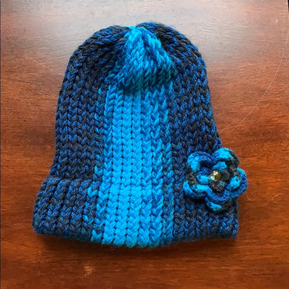 Hand-Knitted Blue Hat